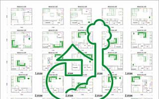Yksikerroksisten talojen asettelu: valokuvat, projektit Omakotitalon ensimmäisen kerroksen asettelu 8x11